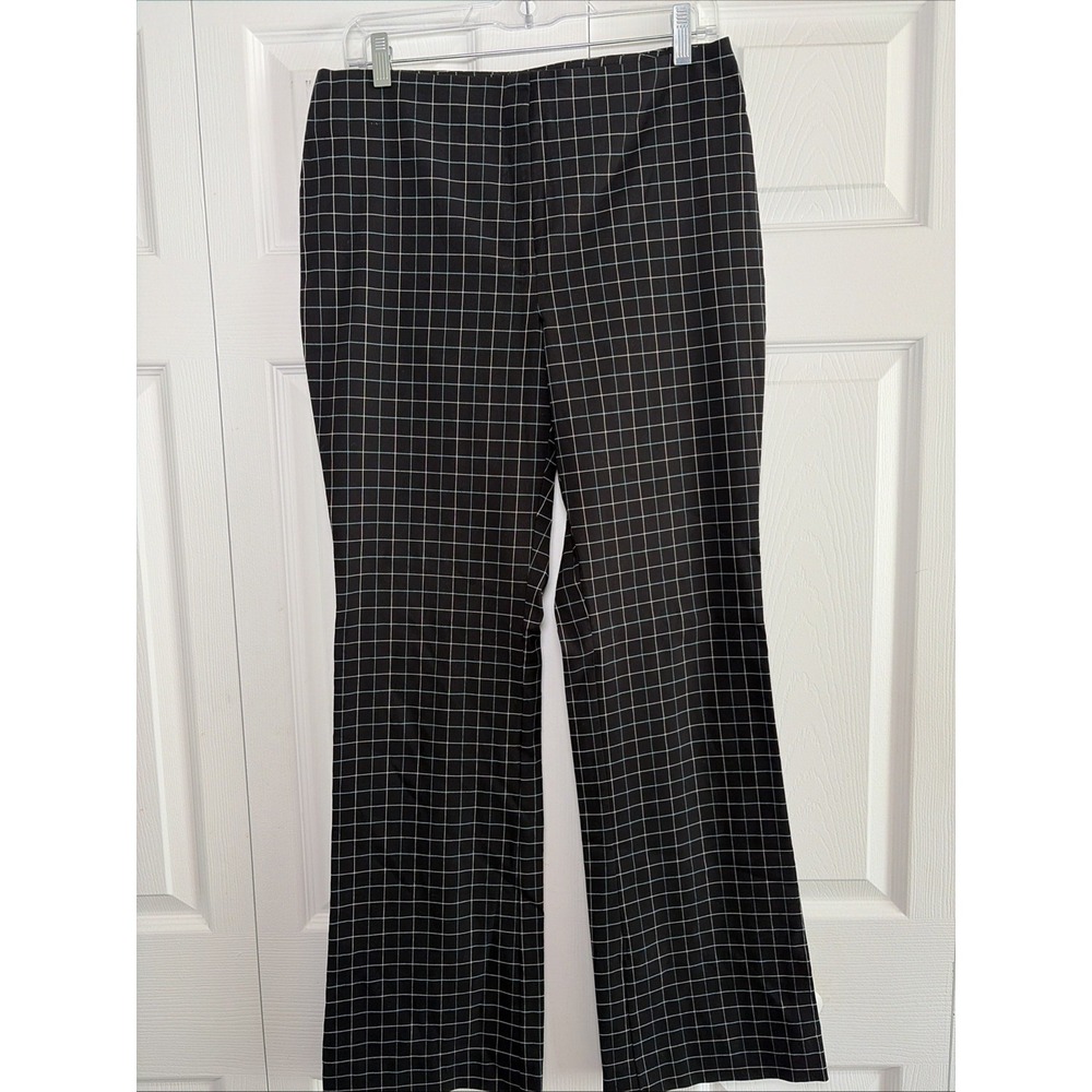 The Limited Stretch Windowpane Pants Womens Size 10 Black Grid Career Trousers